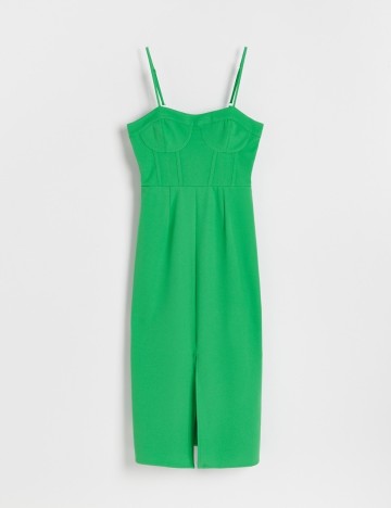 Rochie medie Reserved, verde, 42