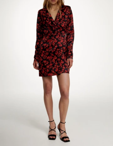 Rochie scurta Reserved, negru/rosu, 36