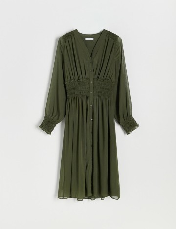 Rochie medie Reserved, verde, XS