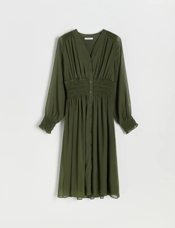 Rochie medie Reserved, verde, XS