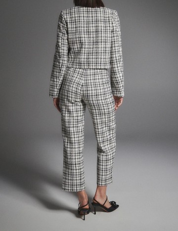 Pantaloni Reserved, alb-negru, M