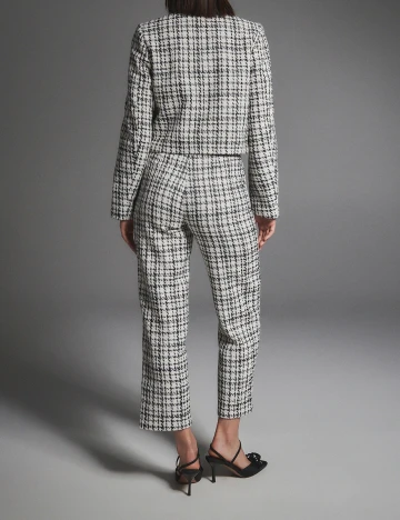 Pantaloni Reserved, alb-negru, M