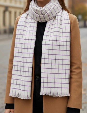 Fular Reserved, alb Alb