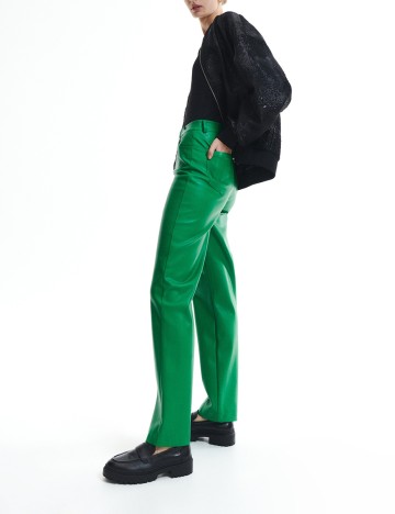 Pantaloni Reserved, verde, M