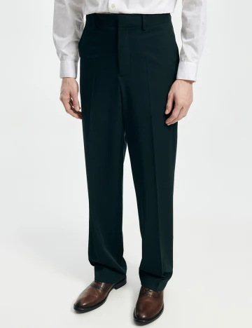 Pantaloni Reserved, verde inchis, 50