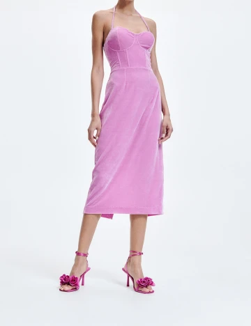 Rochie medie Reserved, roz, XS Roz