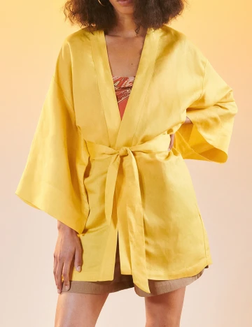 Kimono Reserved, galben, L Galben