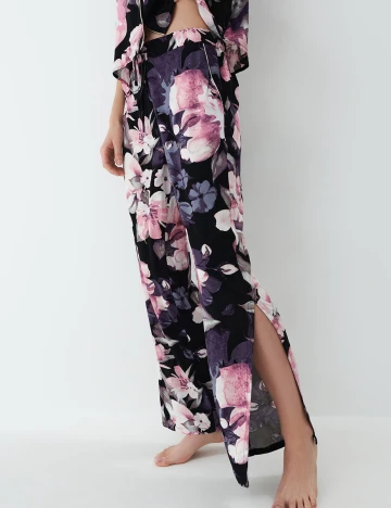 Pantaloni de pijama Mohito, negru floral, S Floral print