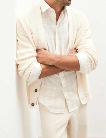 Cardigan Reserved, ecru Alb