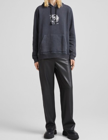 Hanorac Bershka, gri inchis, S