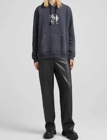 Hanorac Bershka, gri inchis, S