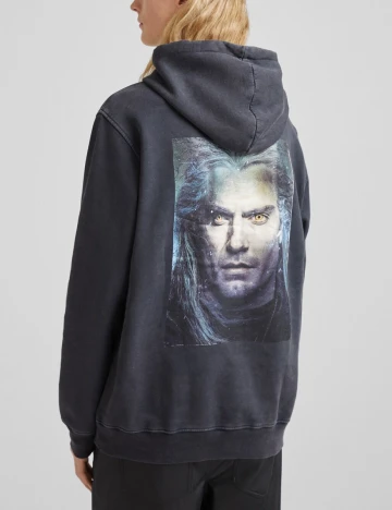 Hanorac Bershka, gri inchis, S