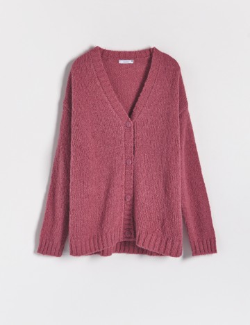 Cardigan Reserved, roz pudra inchis, S