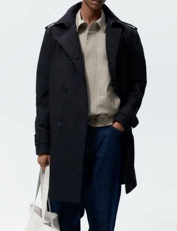 Trench Zara, negru, S