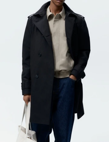 Trench Zara, negru, S Negru