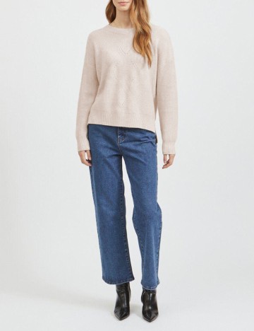 Pulover Vila, crem, L