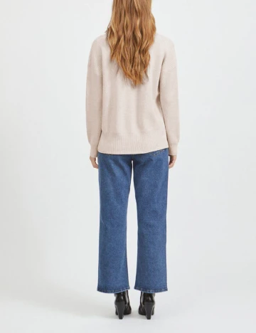 Pulover Vila, crem, L Crem