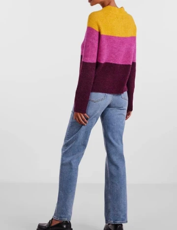 Pulover Pieces, mix culori, M