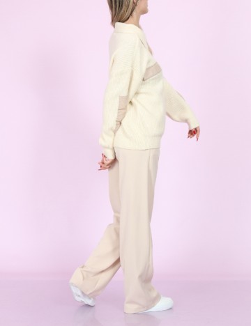 Pulover Pieces, ecru, L