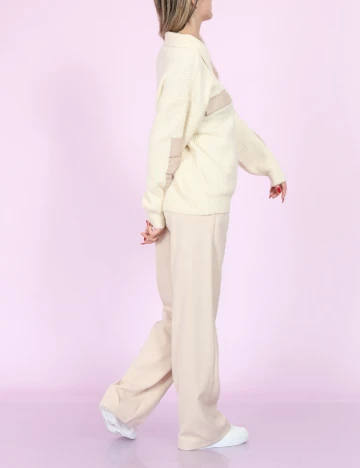 Pulover Pieces, ecru, L