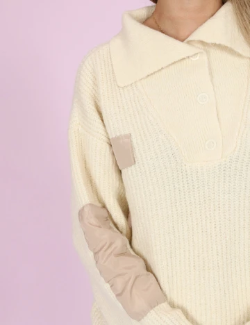 Pulover Pieces, ecru, L