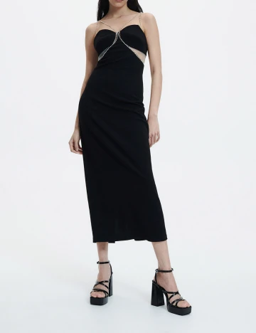 Rochie medie Reserved, negru, XS