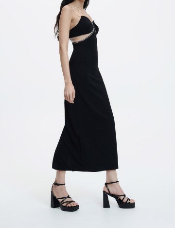 Rochie medie Reserved, negru, XS