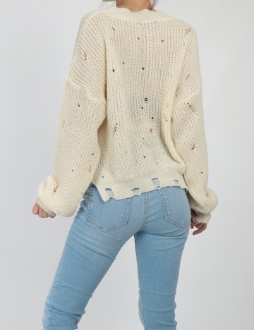 Pulover SHEIN, ecru, S