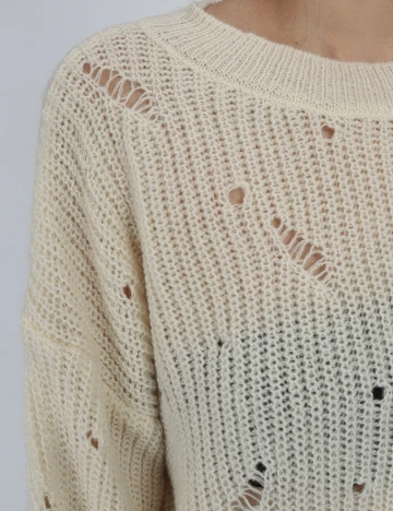 Pulover SHEIN, ecru, S