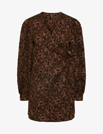 Rochie scurta Pieces, maro, S