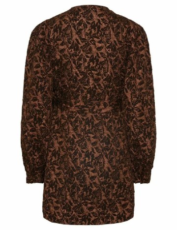 Rochie scurta Pieces, maro, S