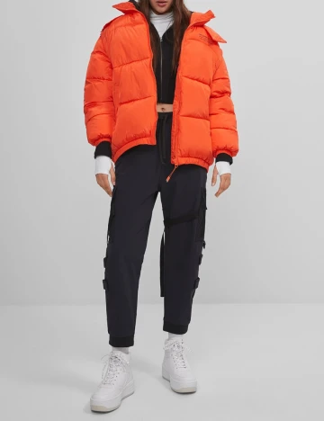 Geaca Bershka, portocaliu, M-L