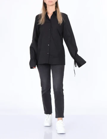 Camasa Pieces, negru, S Negru