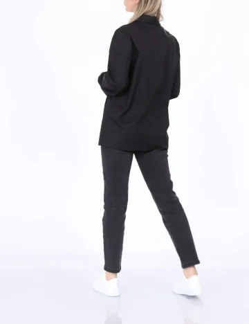 Camasa Pieces, negru, S Negru