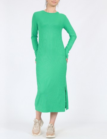 Rochie medie Pieces, verde, S