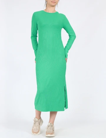 Rochie medie Pieces, verde, S