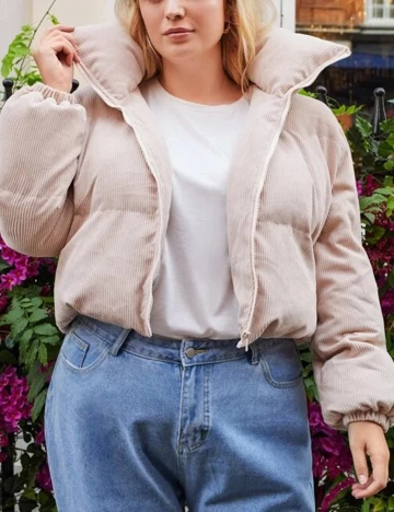 Geaca SHEIN CURVE, roz pal, 1 XL Roz