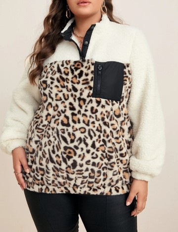 Pulover SHEIN CURVE, animal print, 2XL