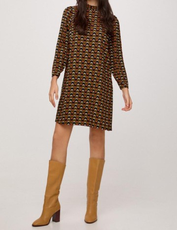 Rochie scurta Pieces, kaki, M