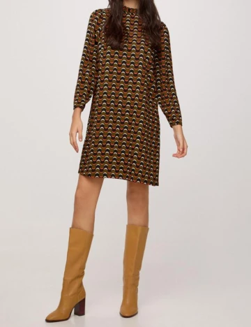 Rochie scurta Pieces, kaki, M