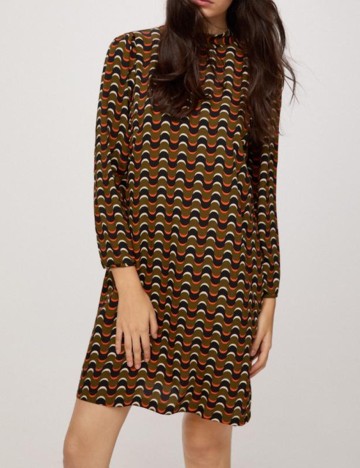 Rochie scurta Pieces, kaki, M