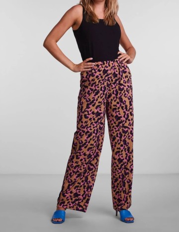 
						Pantaloni Pieces, animal print