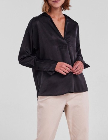 Camasa Pieces, negru, XS