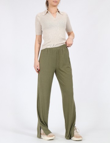 Pantaloni Pieces, verde, M