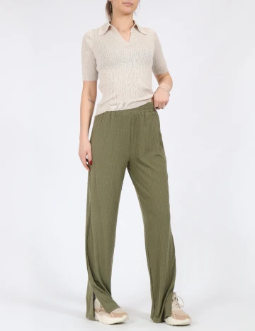 Pantaloni Pieces, verde, M