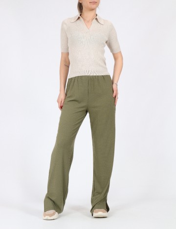 Pantaloni Pieces, verde, M