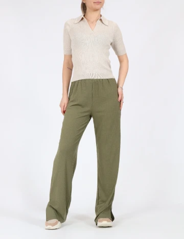 Pantaloni Pieces, verde, M