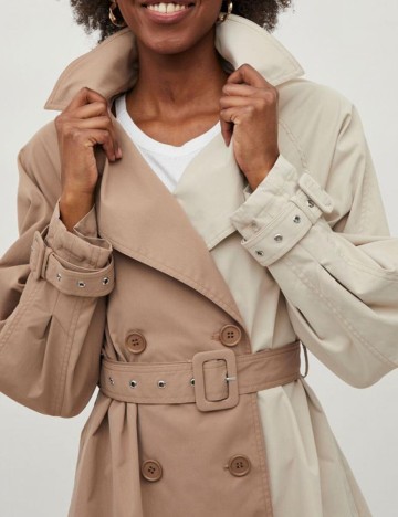 Trench Vila, crem/maro, 40
