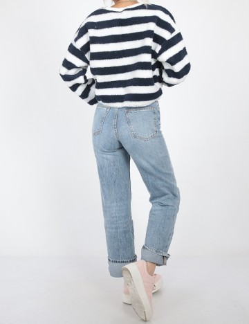Bluza Dazy, alb/bleumarin, S