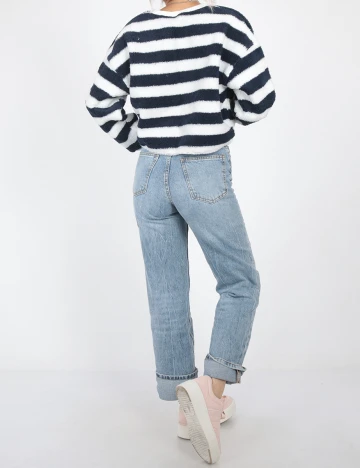 Bluza Dazy, alb/bleumarin, S